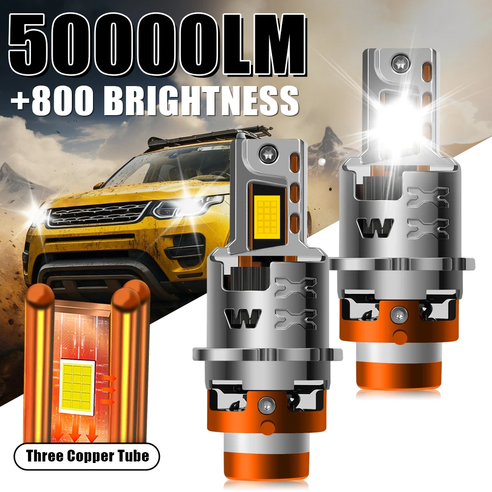 

2PCS D4S Led Car Headlight Canbus Xenon Bulb D4R 50000LM High power 200W 1:1 Plug and Play 3570 CSP Chip Turbo Lamp 6500K White