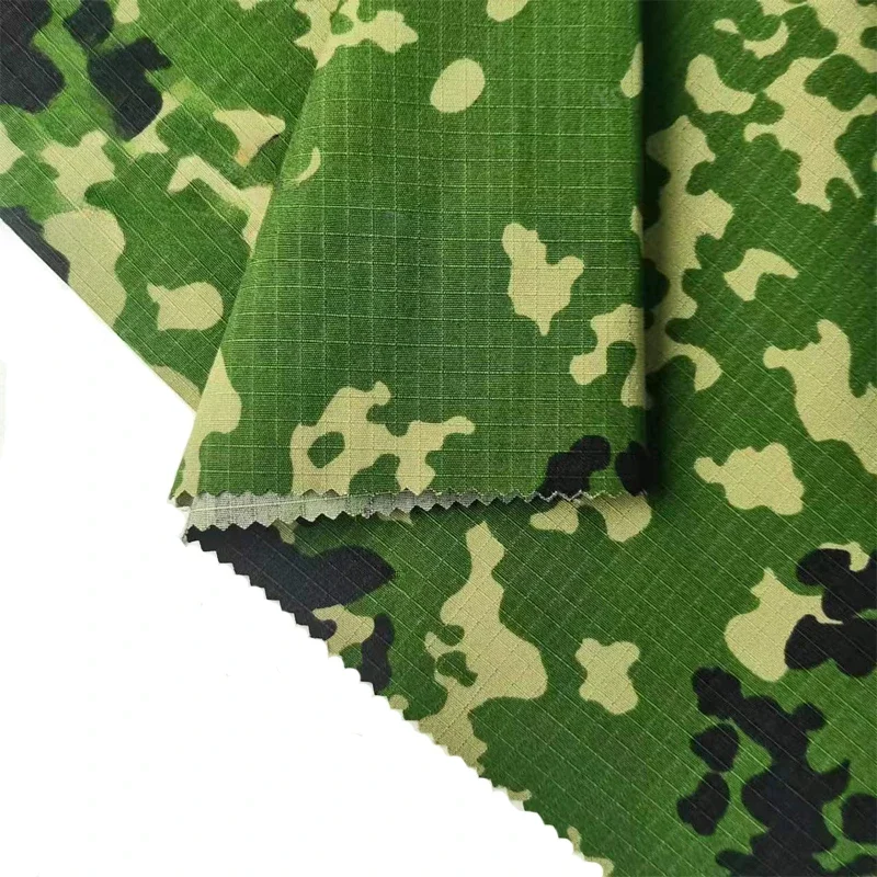 Camouflage Polyester/Cotton Check Fabric TC65/35 Water Resistant Abrasion Resistant Tactical Clothing Trousers Fabrics Tactical