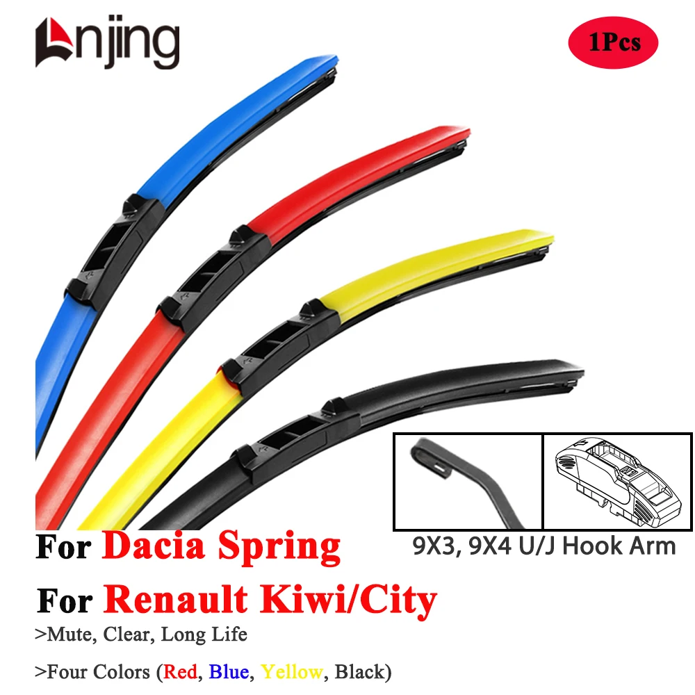 

LNJING Colorful Wiper Blades For Dacia Spring Renault Kiwi City Hatchback 2015 2017 2019 2022 2023 2024 Car Exterior Accessories