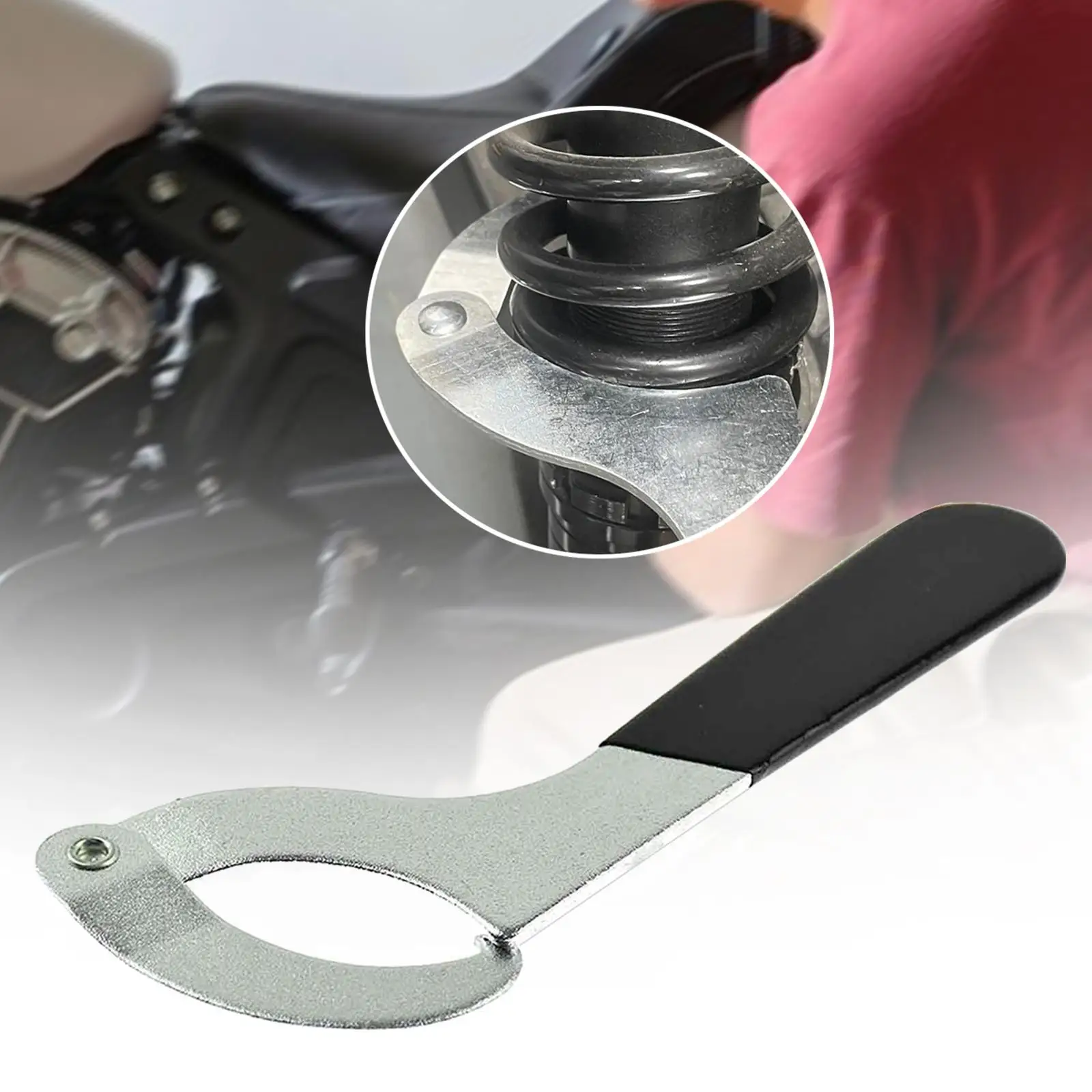 

Shock Spanner Wrench Spare Parts Lightweight PP2857 Easy to Use Repair Parts Motorcycle Accessory Steel Spanner Adjustable