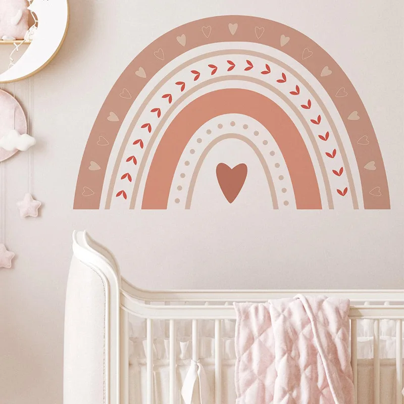 Pink Love Rainbow Children Bedroom Kindergarten Home Beautification Decorative Wall Stickers Self-adhesive Wholesale