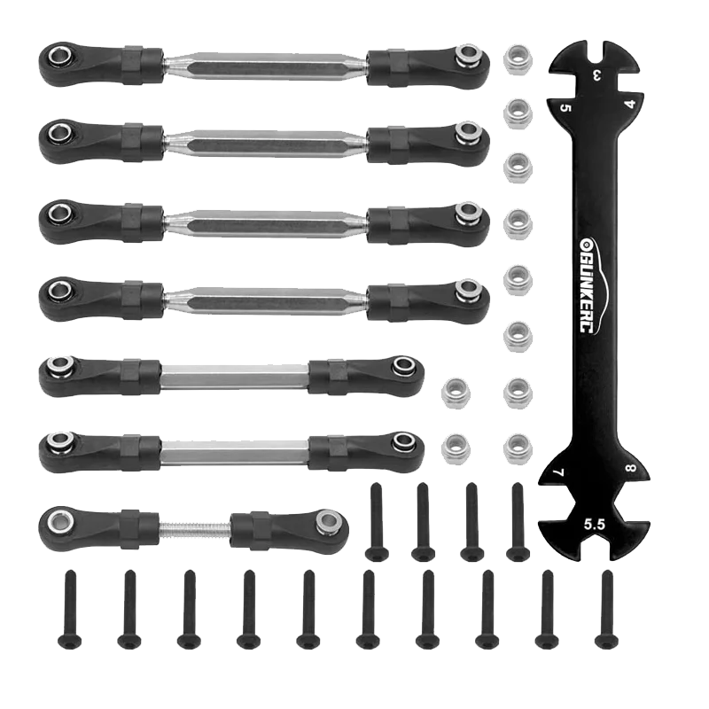 7 Uds. Enlace de tensores ajustables con extremos de varilla para 1/10 Traxxas Slash 4X4/Traxxas Slash 2WD RC Truck accesorios de actualización