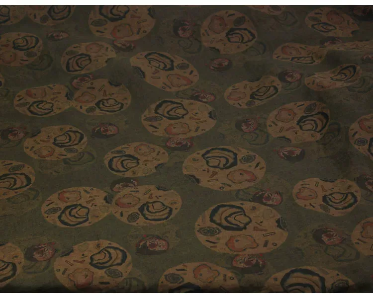 1yard Washed pure linen fabrics for clothing Unique printing tela one-piece dress cheongsam shirt sewing fabric - view 3