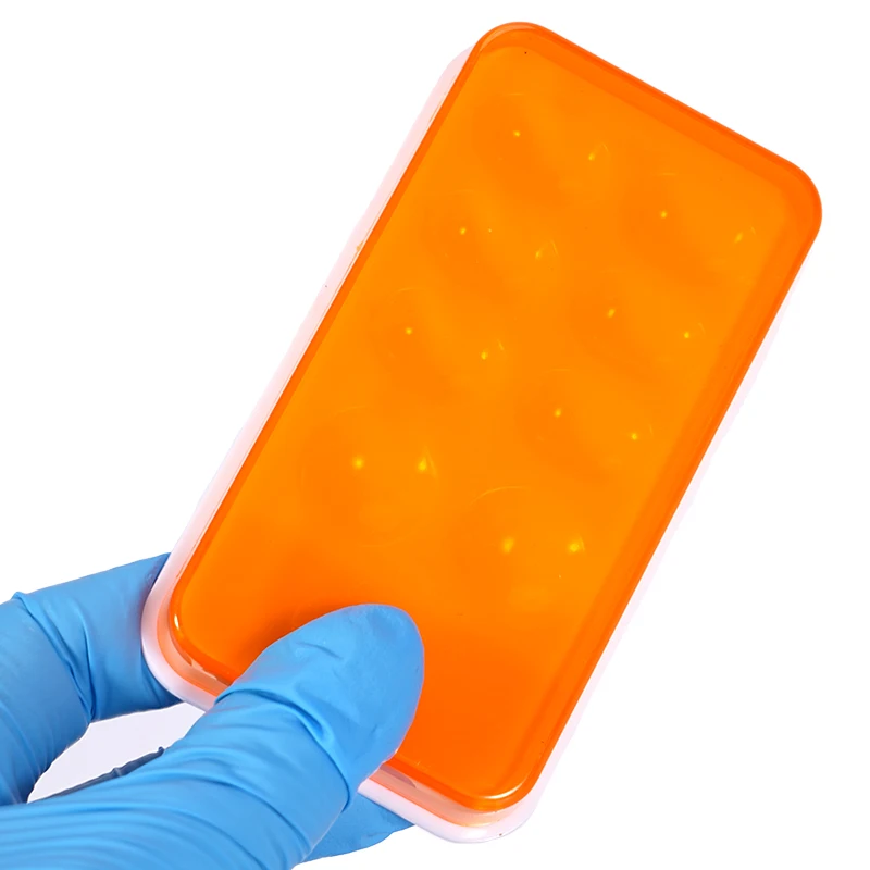 Dental Veneer Storage Box 4/8 Holes Composite Resin Adhesive Shading Light Case Denture Teeth Patch Protector Organizer