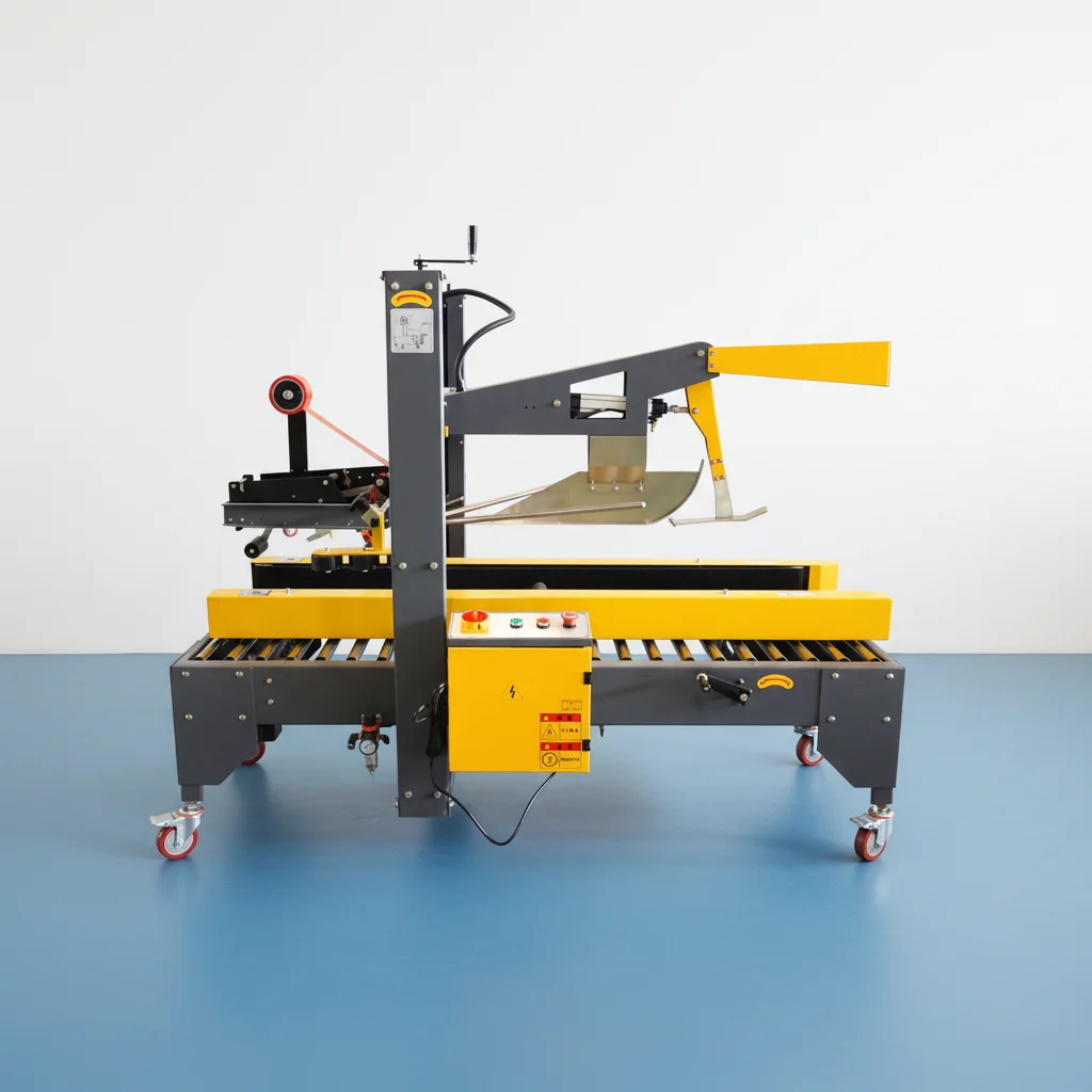 Automatic Flap Fold Carton Box Case Sealer Machine Closing Packaging Sealing Machine Carton Box Taping Sealer for Sale