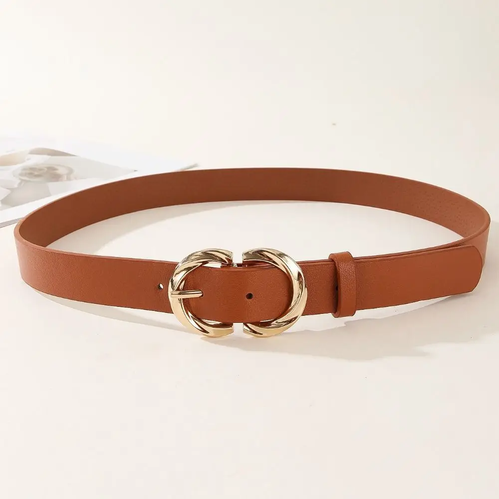 Casual Leather Belt Simple Trendy Double D Buckle Waistband Luxury Design Versatile Trouser Dress Belts Waist Decoration