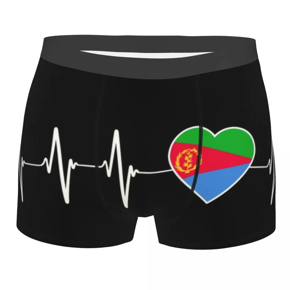 Eritrean Heartbeat Eritrea Flag Heart Boxer Shorts For Homme 3D Printed Male Underwear Panties Briefs Stretch Underpants