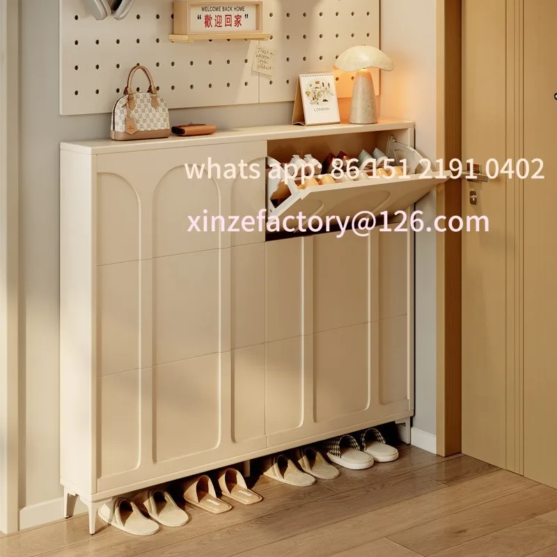 customizable-ultra-thin-shoe-cabinet-household-narrow-style-against-the-wall-tipping-bucket-multi-layer-shoe-rack