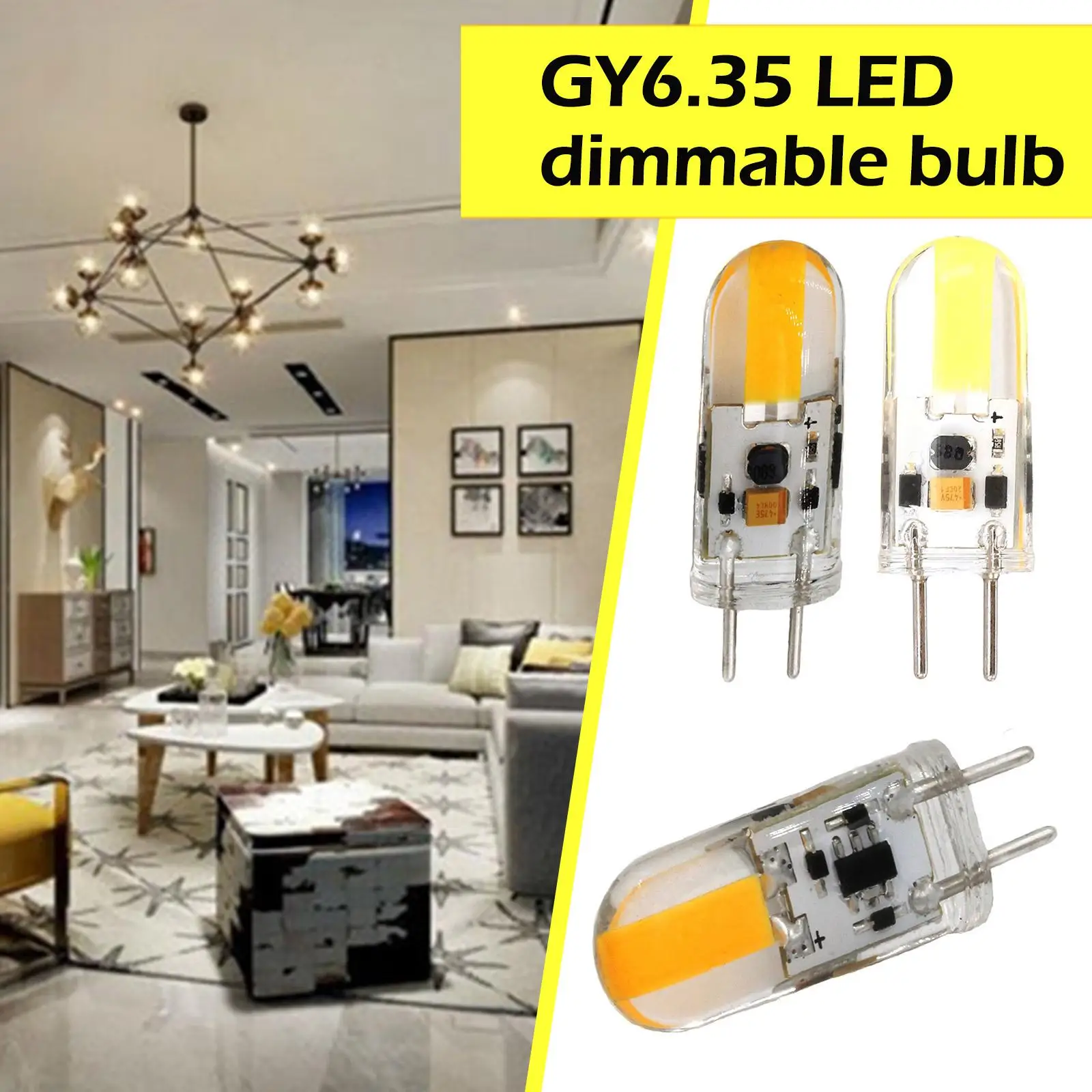 

1PCS GY6.35 2W LED Lamps AC/DC12V Corn Light Bulb Droplight G6.35 2W White/Warm Led Chandelier white Lamp COB Bombillas W3Y2