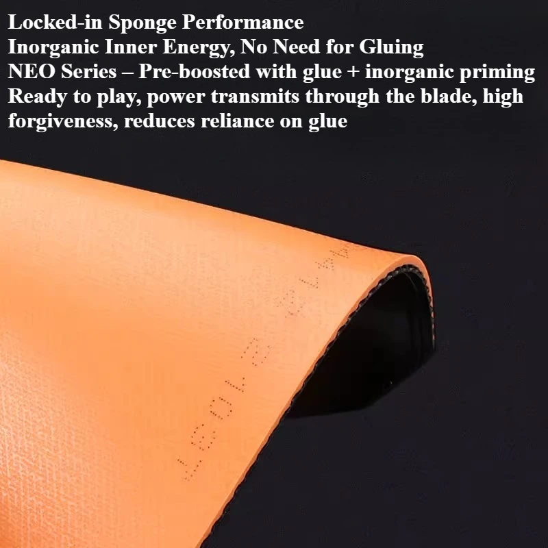 مطاط تنس الطاولة DHS NEO Hurricane 3 الأصلي مع إسفنجة زرقاء/برتقالية صلبة 38 ° -41 ° مطاط بينج بونج للهجوم السريع وحلقة ITTF #4