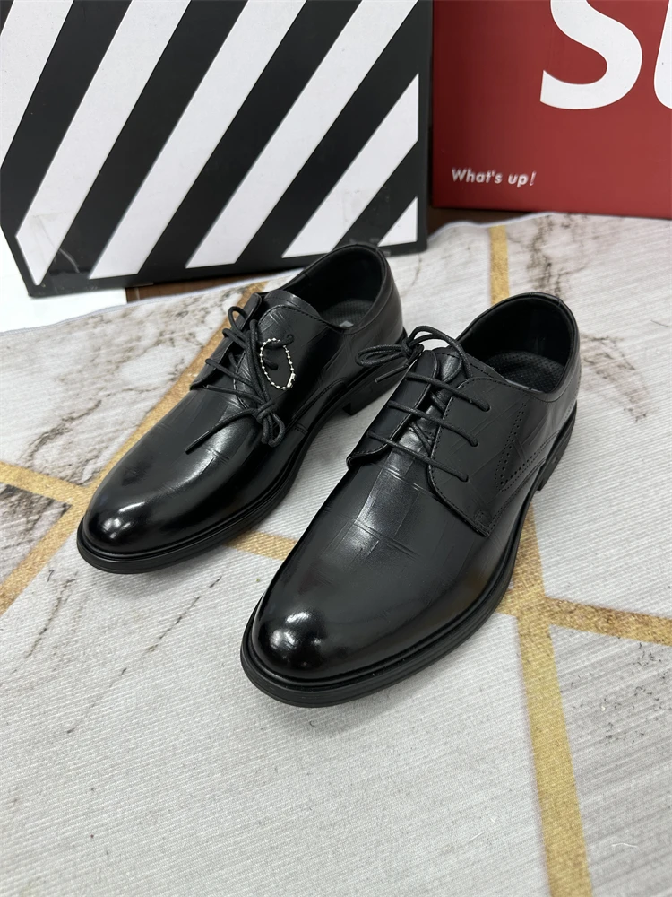

Casual Men's Leather oes Knot Design Busin Formal Cowhide Leather Office oes Lightweight round Toe Color