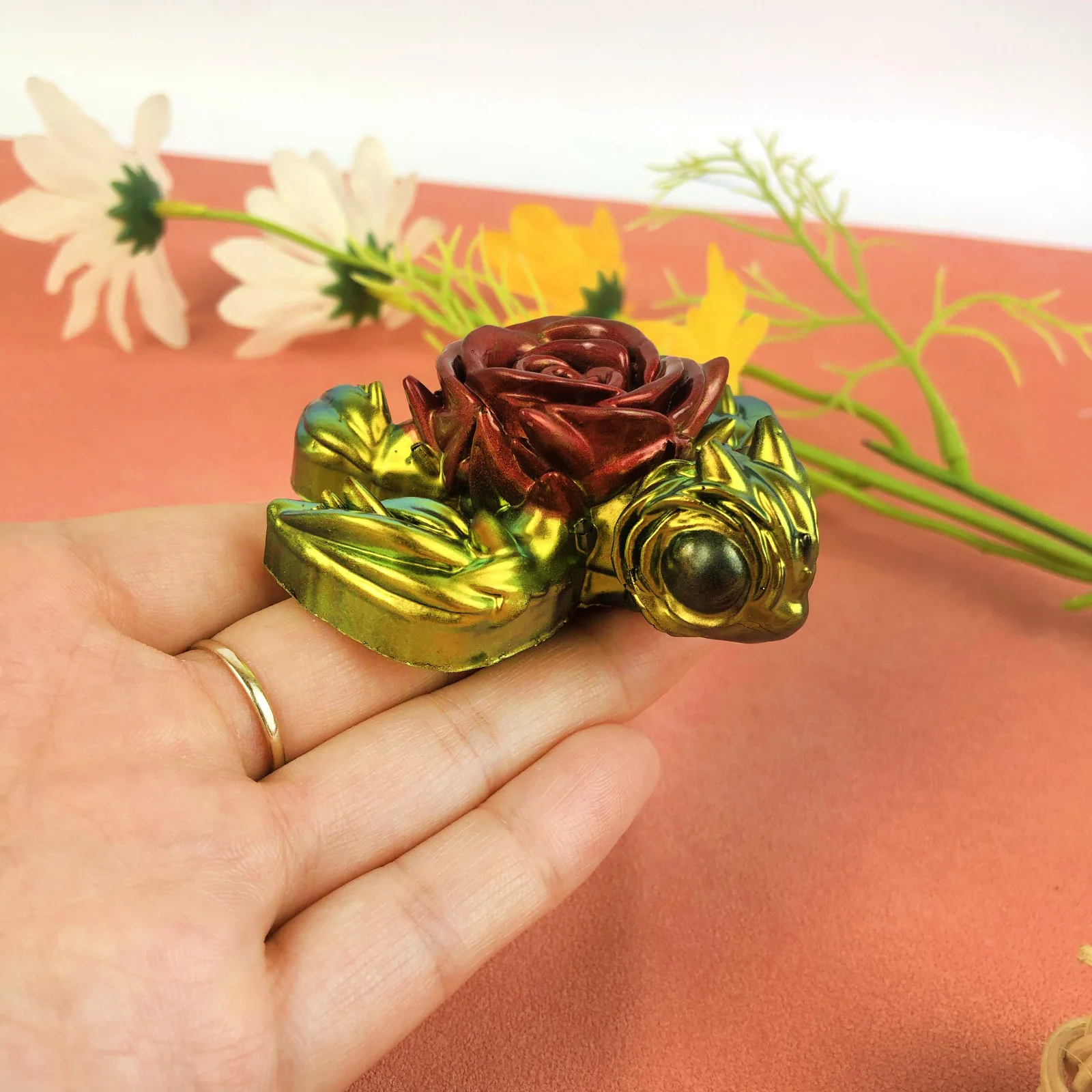 Rose Turtle Candle Silicone Mold Gypsum Aromatherapy Epoxy Resin Plastic Decoration Mould DIY 3D Turtle Rose Silicone Mold