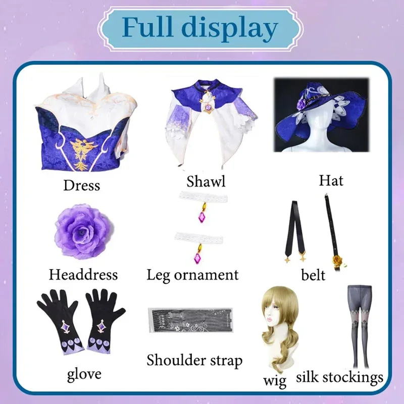 OP01 Genshin Impact Lisa คอสเพลย์เครื่องแต่งกายผู้ใหญ่ Carnival ชุดอะนิเมะฮาโลวีนเครื่องแต่งกายผู้หญิง Game6Gd @!