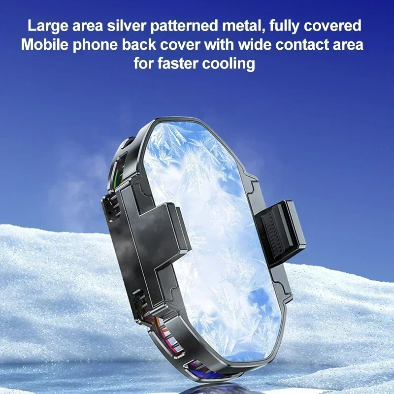 FS06 Dual Cooling Fans Mobile Phone Back-clip Universal PUBG Semiconductor Radiator with Temperature Display for IPhone Android