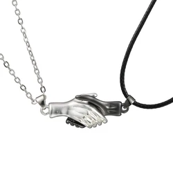 2pcs/Set Hand Magnet Attracts Couple Necklace Rope Chain Pendant Jewelry Lover Gift for Women Men Wholesale