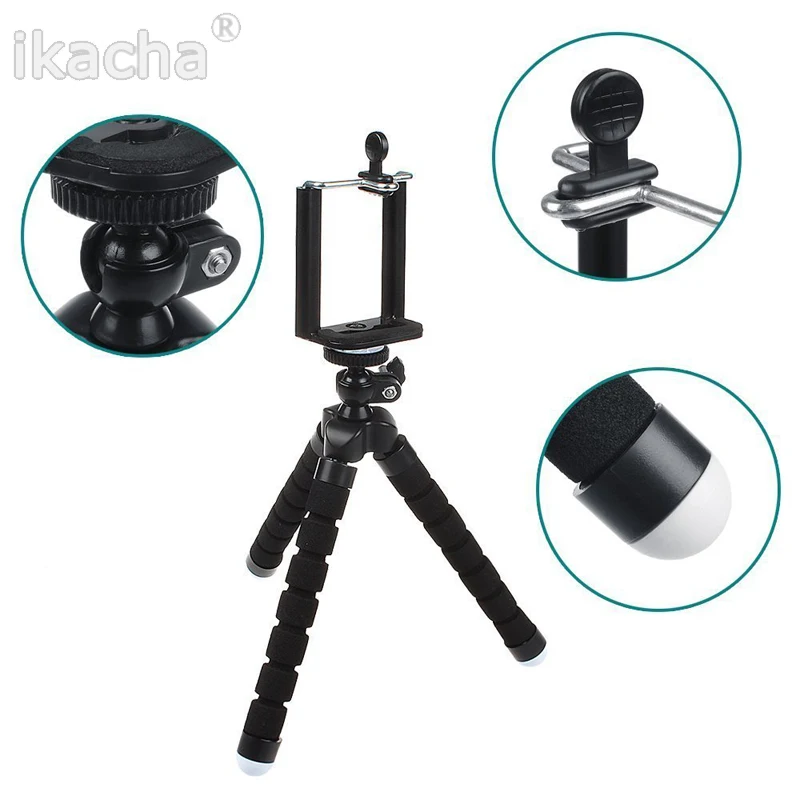 Tripod for Phone Flexible Sponge Octopus Mini Tripod for IPhone Mini Camera Tripod Phone Holder Clip Stand