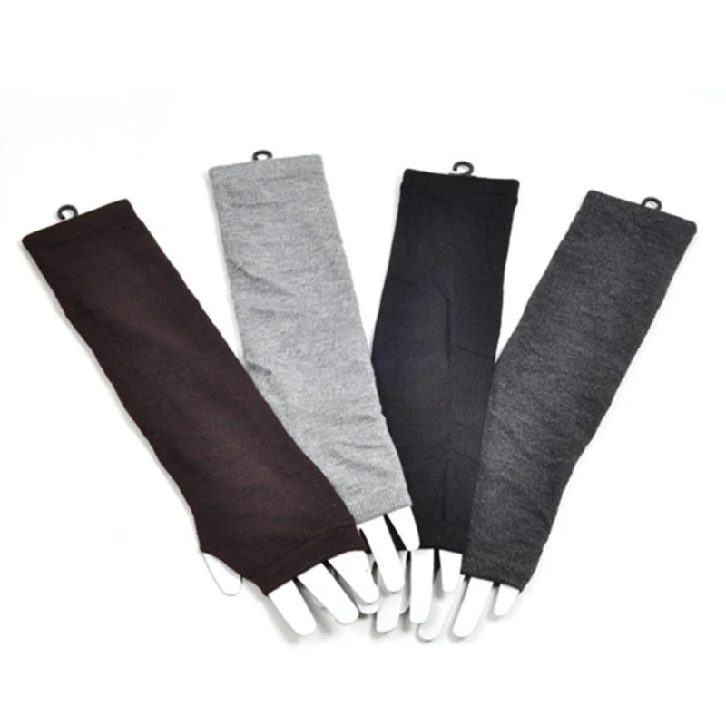 Fingerless Gloves Long Women Mitten Winter Arm Warmer Knitted Arm Sleeve Fashion Casual Soft Girls Clothes Punk Gothic Gloves