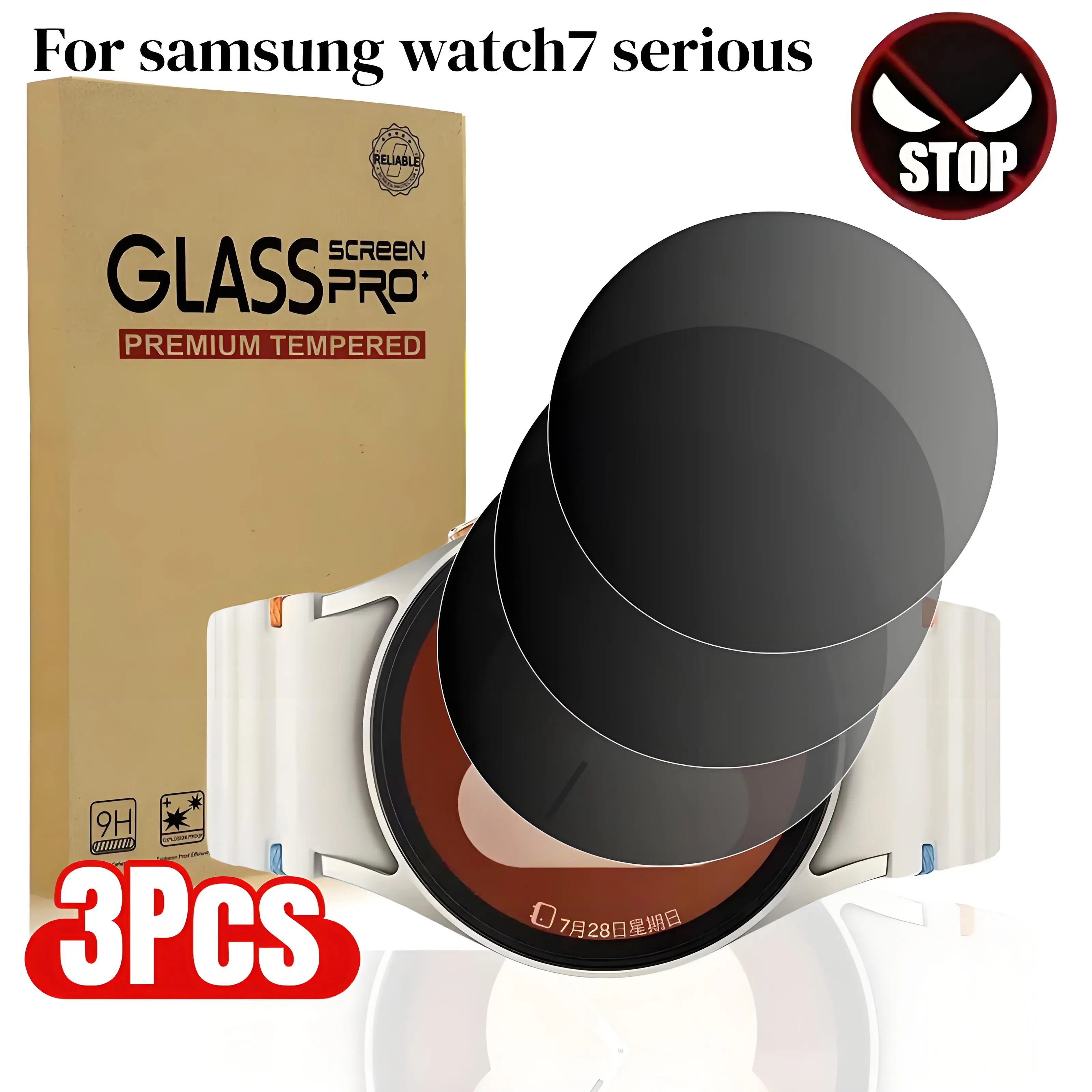 

3pcs for Samsung Galaxy Watch 7(40MM, 44MM）/ Watch 7 Ultra Privacy Screen Protector, Anti-Peeping,9H Hardness Scratch Resistance