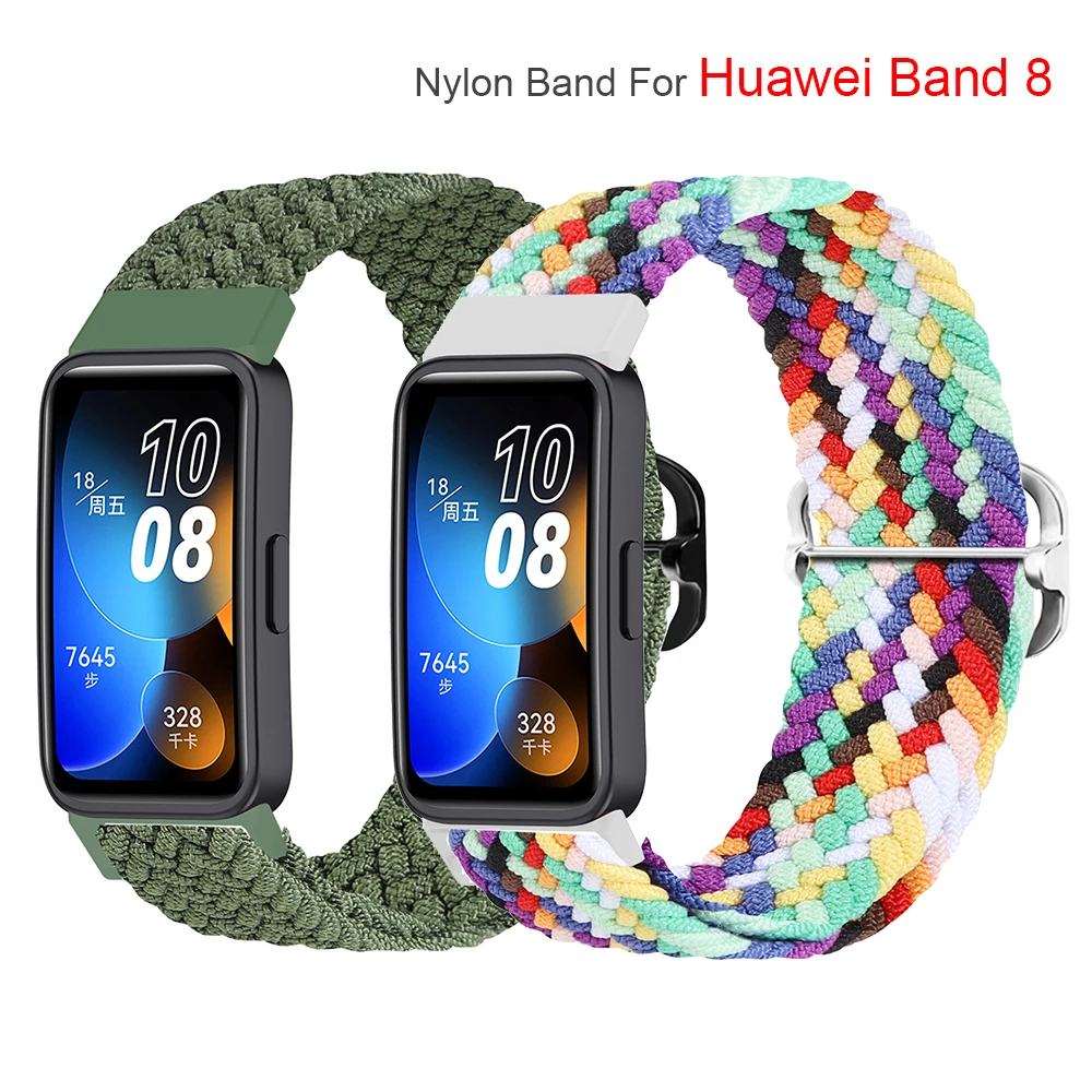 Solo Nylon Band für Huawei Band 8 geflochtene Sport Frauen Männer Uhr Armband Armband Schleife für Huawei Band 8 Teile