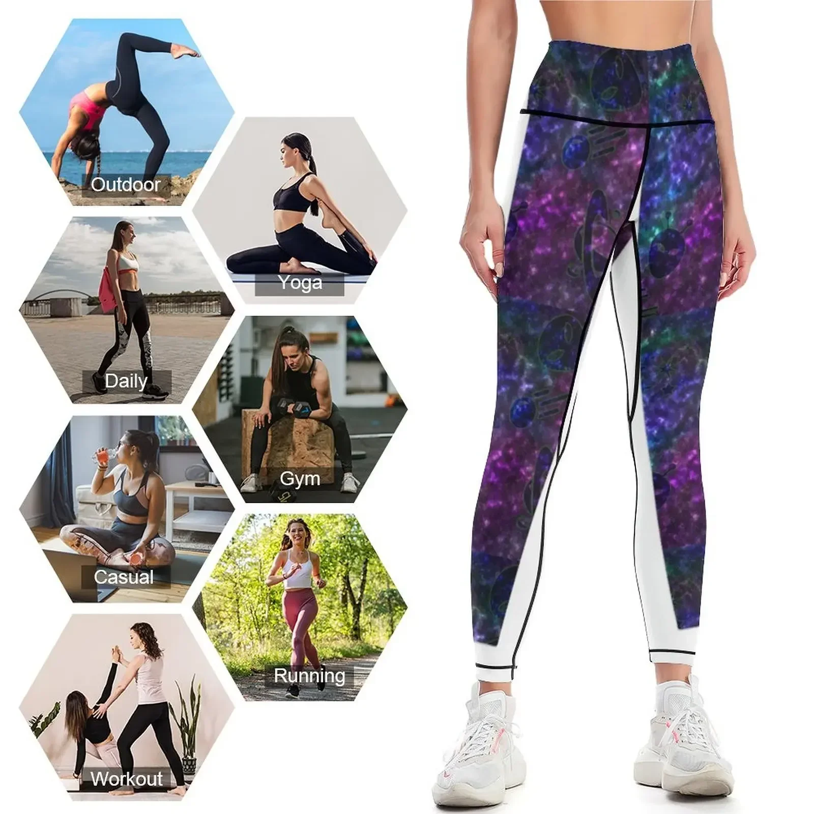 90's الفضاء النيون البولينج زقاق السجاد طماق الرياضة يغطي الرجل الملابس اللياقة البدنية ملابس نشطة الصالة الرياضية الملابس النسائية طماق