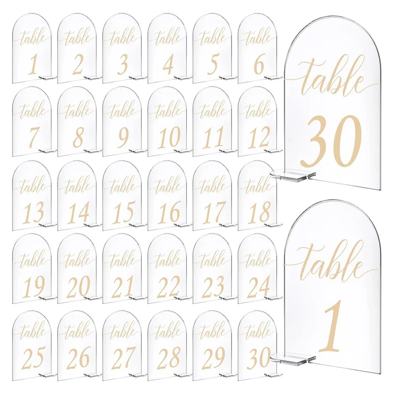 

A74E-For Wedding Table Number Signs 30Pcs Set 1-30, 4 X 6 Inches For Weddings Banquets, Parties, Restaurants-DIY