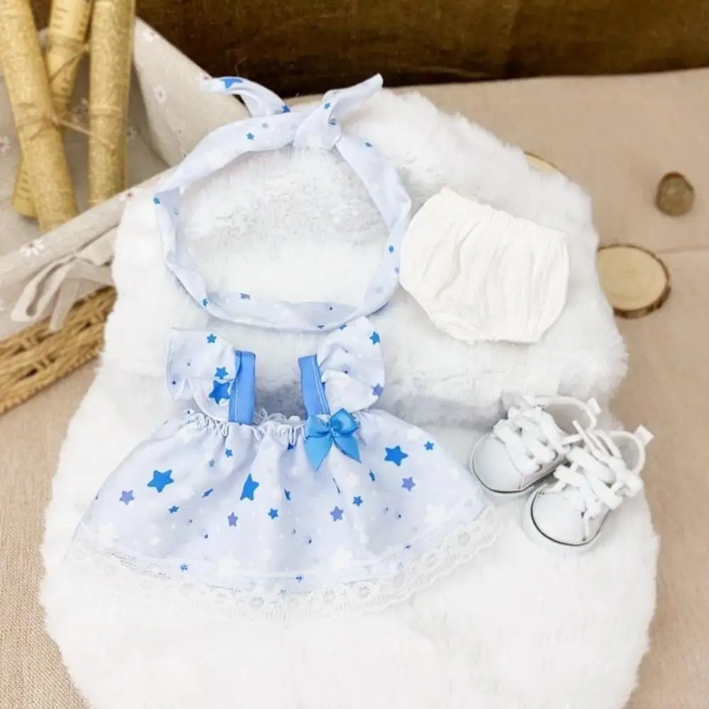 20cm Cotton Doll Lovely Princess Dress Plush Dolls Clothes Fashion Dresses Skirt with Headband Decoration Dolls Accessories