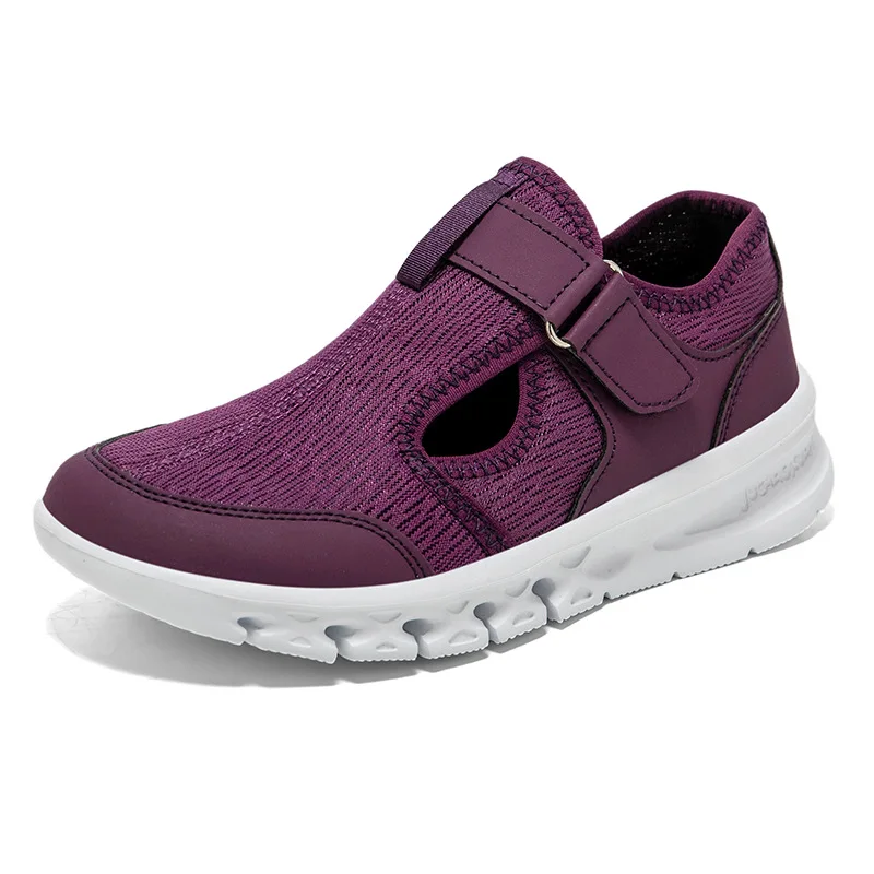 

Spring Summer Lightweight Mesh Casual Shoes Women's Wide Fit Comfortable Walking Shoes Soft Bottom Round Toe Slip-On Shoes