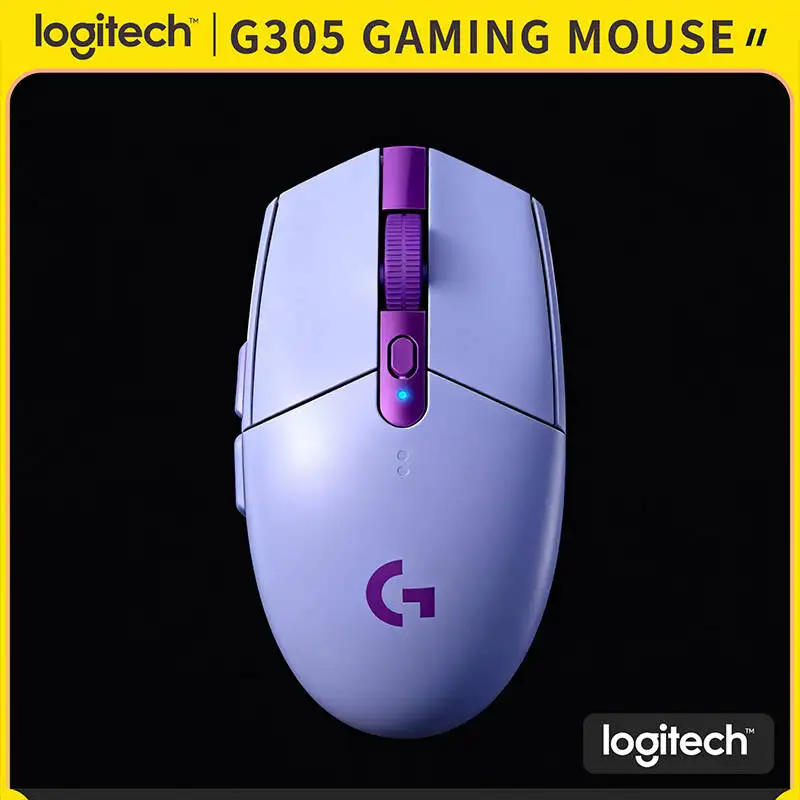 Logitech G305 LIGHTSPEED Wireless Mouse, 12000 DPI HERO Sensor, 6 Custom Buttons, 250h Battery, 99g Lightweight, PC Mac Gamers