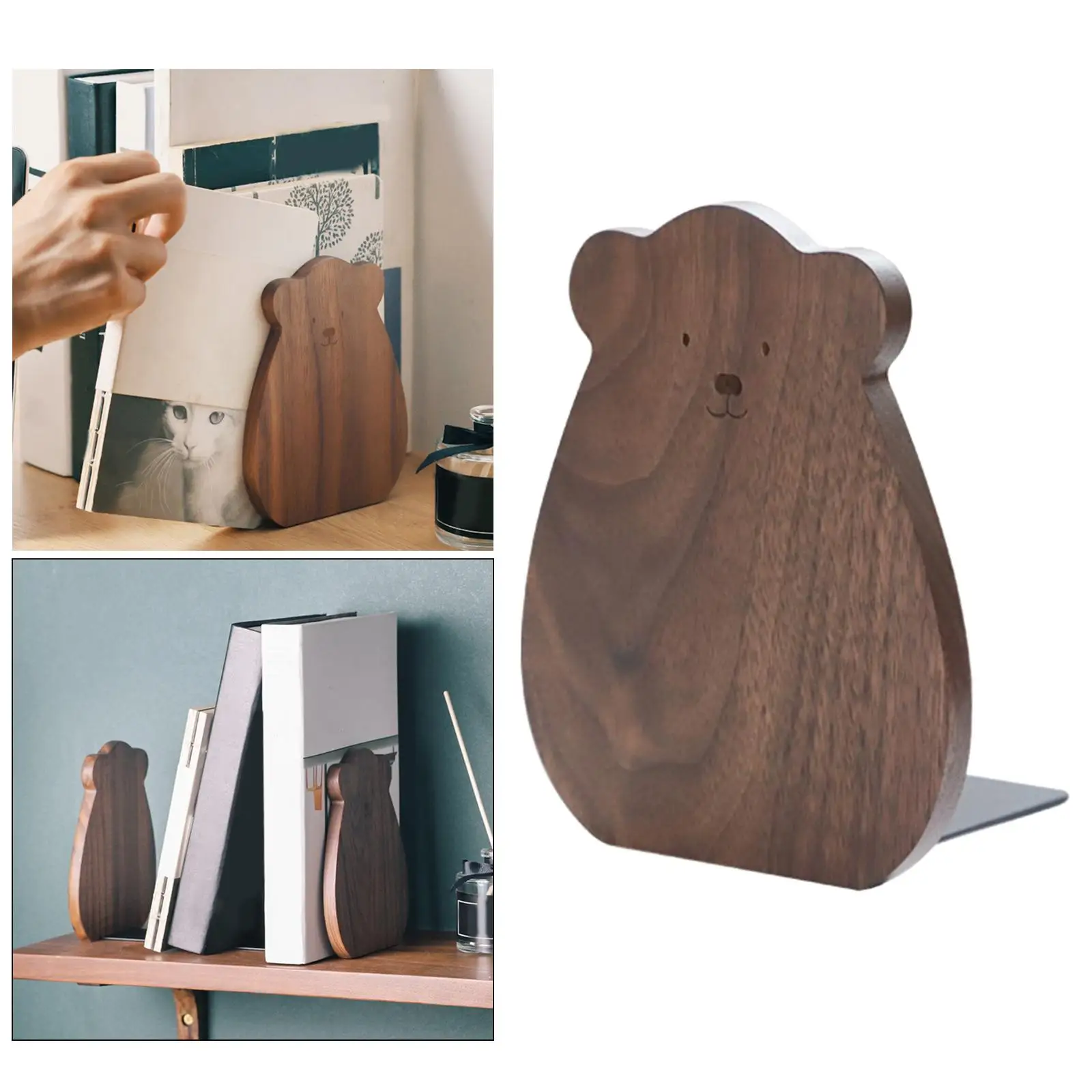 Houten Boekensteun Stop Boekenplank Organisator Decoratief Creatief Voor Kerst Recept Records School