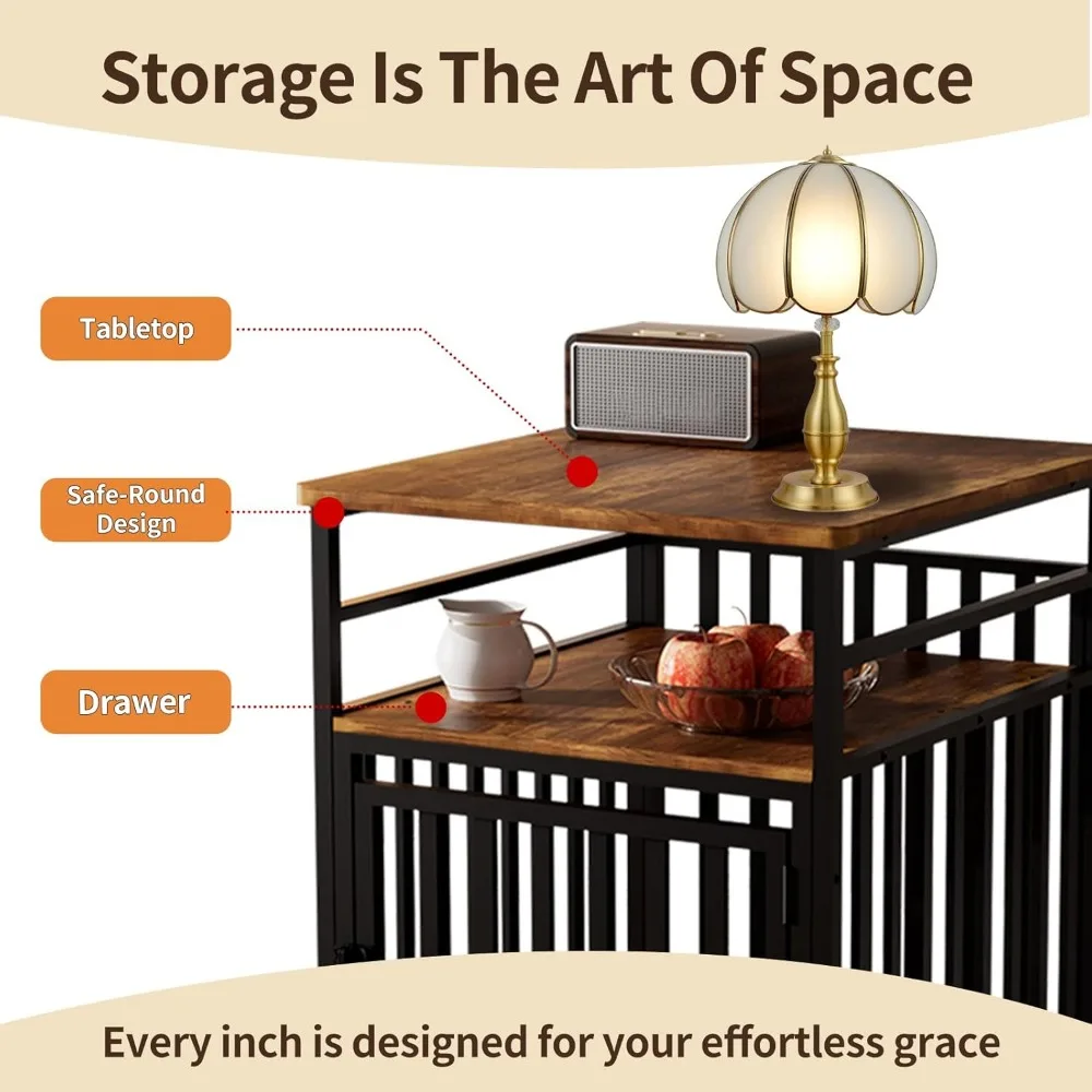 أثاث حديث لقاعدة الكلاب الداخلية للكلاب الصغيرة - أنبوب فولاذي مقاوم للمضغ، بيت على شكل طاولة نهائية مع ميزات منزلية