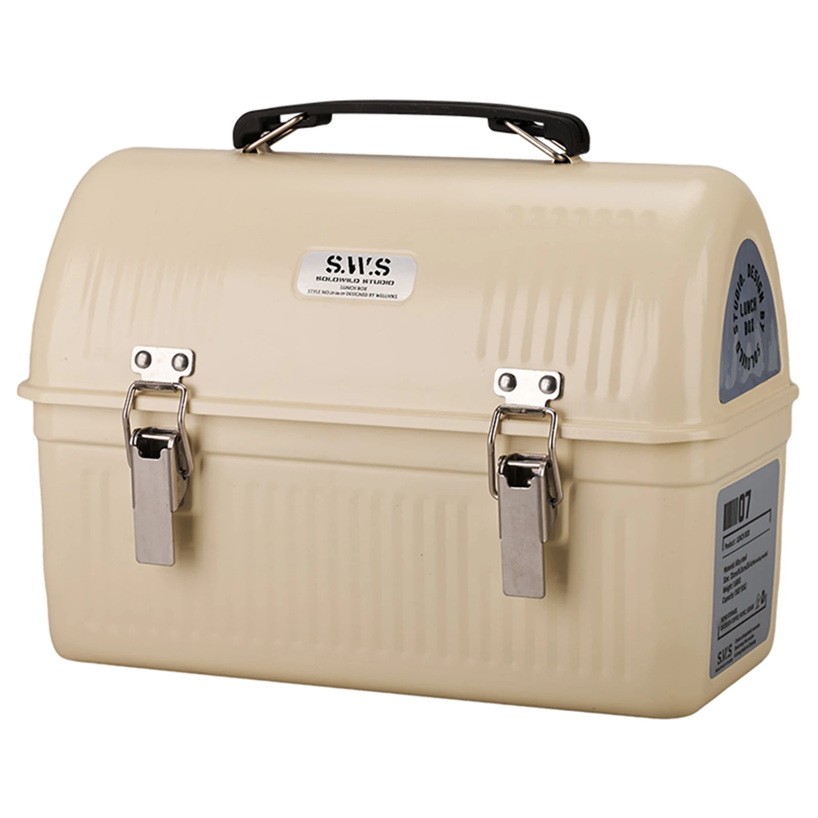Lunch Box with Handle and Latch Vintage Metal Lunchbox Retro Metal Containers for Office Picnic Hiking Beach
