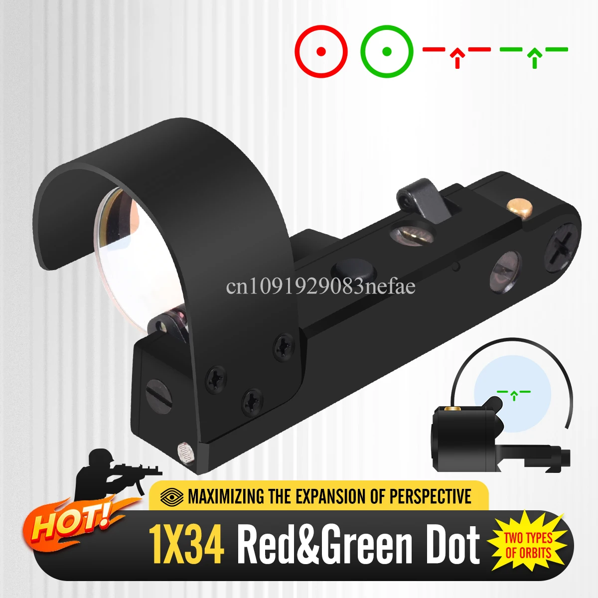 

OKP-7 SVD 1x34 Рефлекторный прицел Тактический прицел ОКП-7 Red Green Dot/Arrow Version Оптический прицел подходит для рейки 20 мм 22LR.5.56 .308 и т. д.
