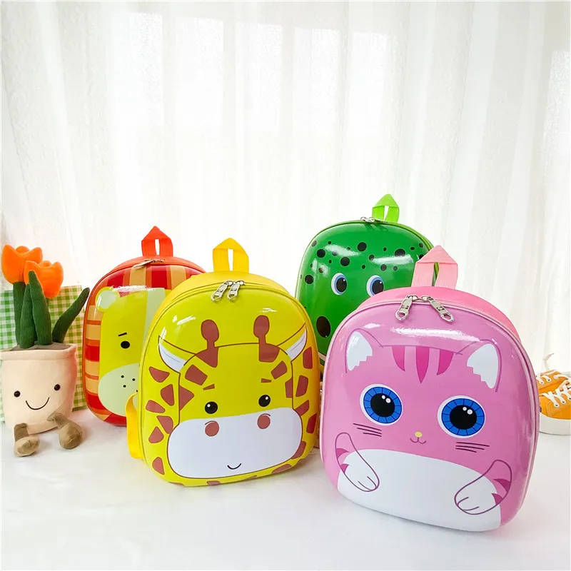 New Cartoon Printed Giraffe Kitten Children's Hard Shell Bag Eggshell Backpacks for Kindergarten 2-5 Years Old Boys and Girls