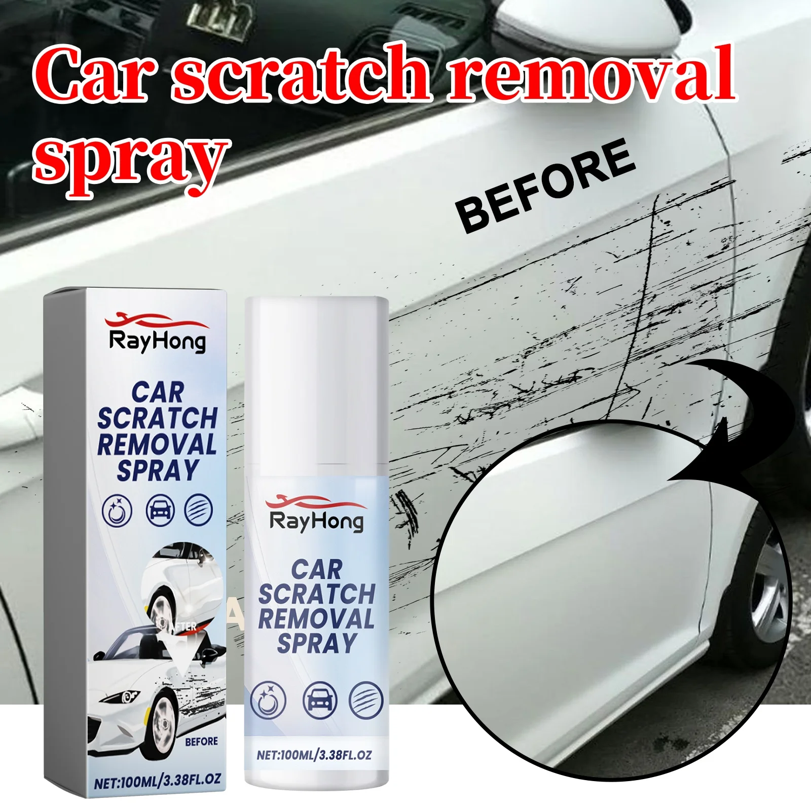 Car Scratch Repair Spray 100ml Universal Scratch Repair Spray Automobile Body Paint Scratch Liquid Scratch Remover Car Care Spra