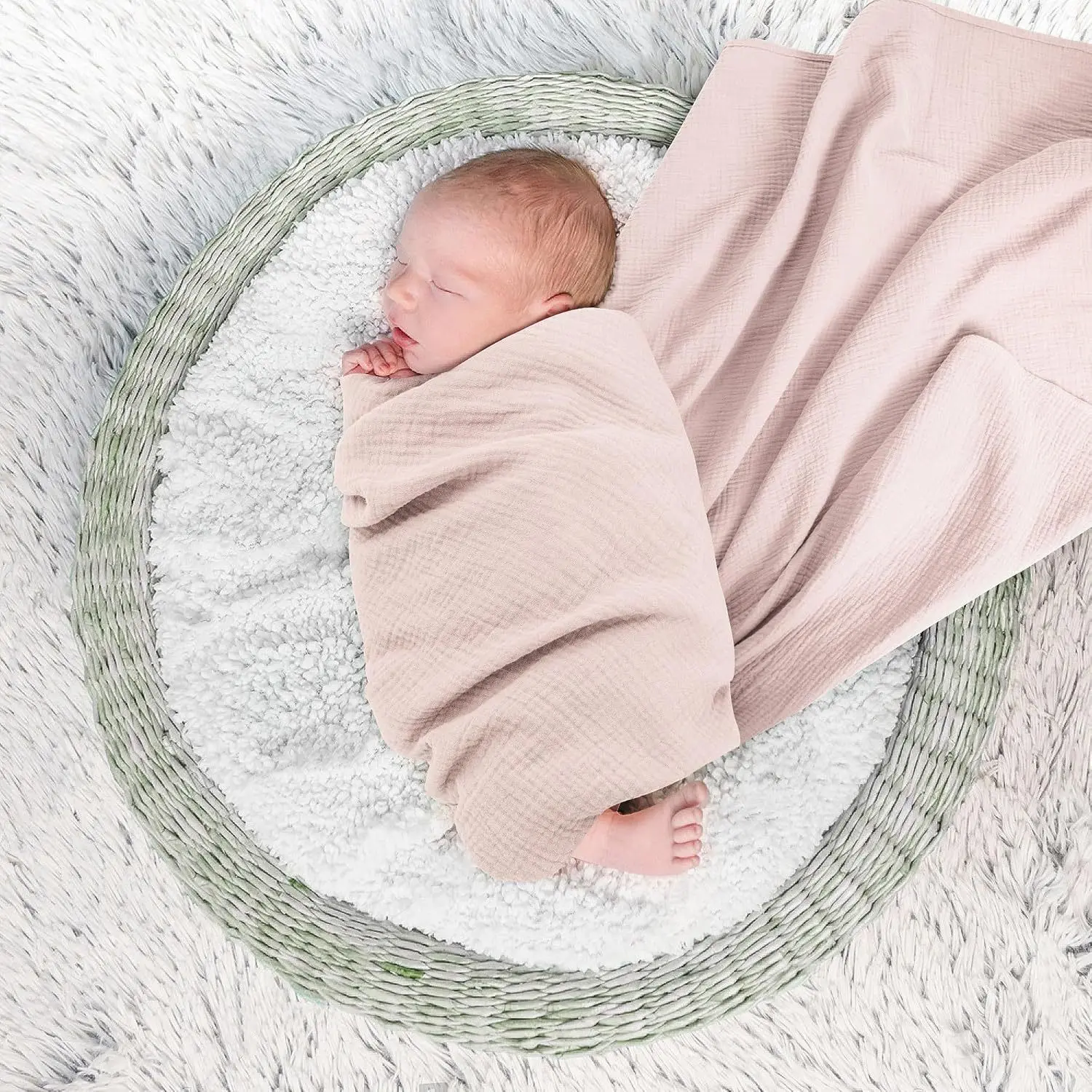 3-Pack Soft 100% Cotton Baby Blanket Set Large Swaddling Wraps for Newborns - Self-Soothing Baby Swaddle Muslin Swaddle Blankets 