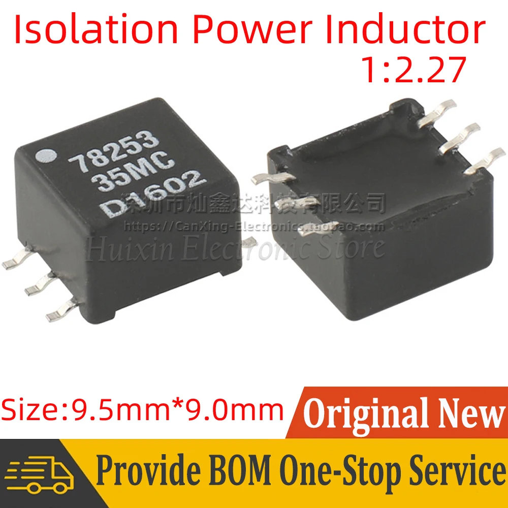 

78253/35MC 78253 35MC Signal Power Pulse Converter Transformer 1:2.27 3.3V TO 5V 1.5KV 1500V Isolation Pulse Transformer