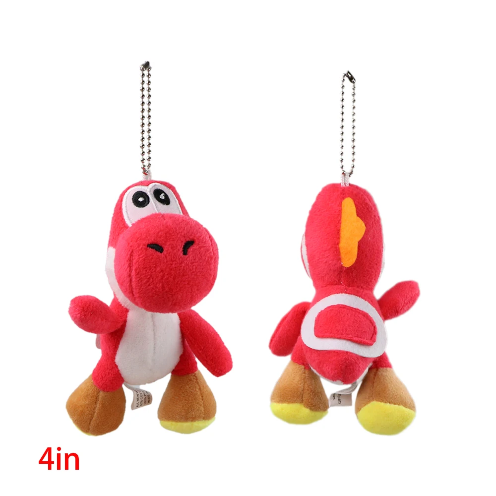 Yoshi Plüsch-Schlüsselanhänger Mehrfarbiger Niedlicher Dinosaurier Weicher Plüsch-Anhänger Mini-Rucksack-Taschenanhänger Pilz-Cartoon-Schlüsselring Liebevolles Geschenk