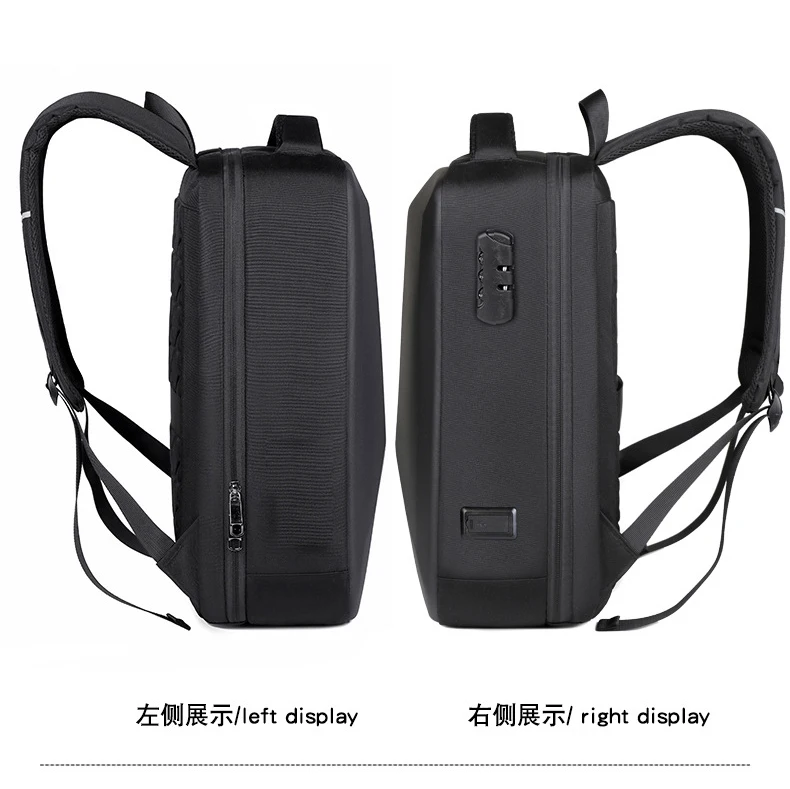 MUMUCC Hard EVA Shell Laptop Backpack Shockproof USB Type C Charging Anti Theft Password Lock Travel Backpack with Luggage Strap