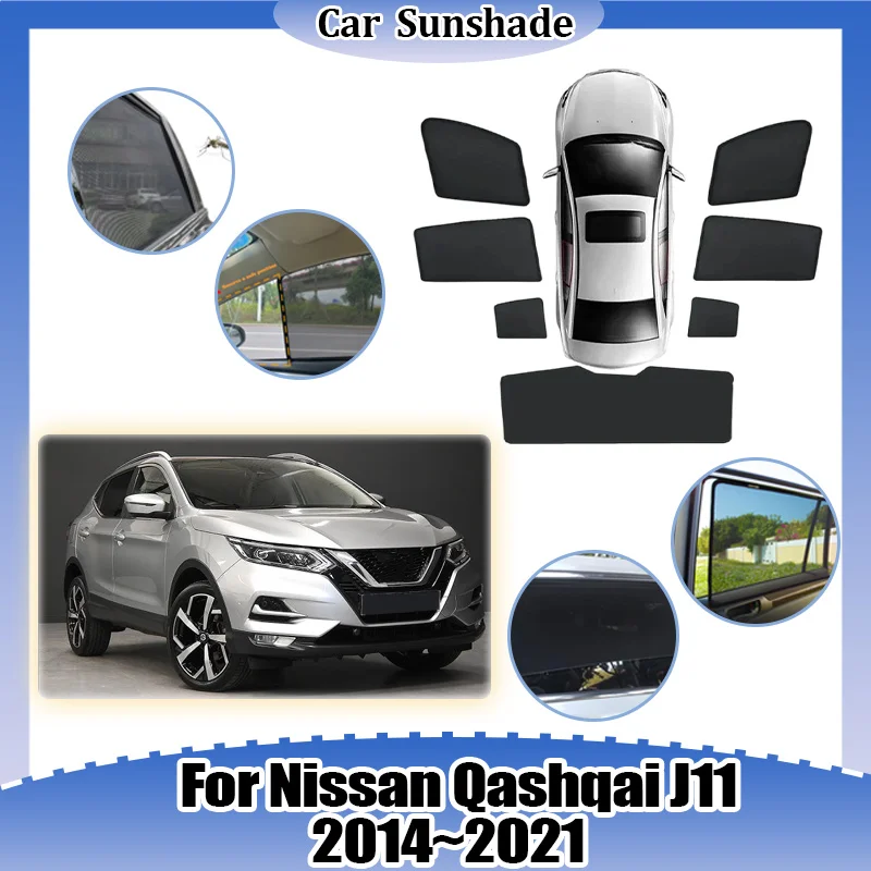 

Sun Visor For Nissan Qashqai J11 Rogue Sport 2014~2021 Car Mesh Sun Shade Heat Insulation Net Mesh UV Protection Car Accessories