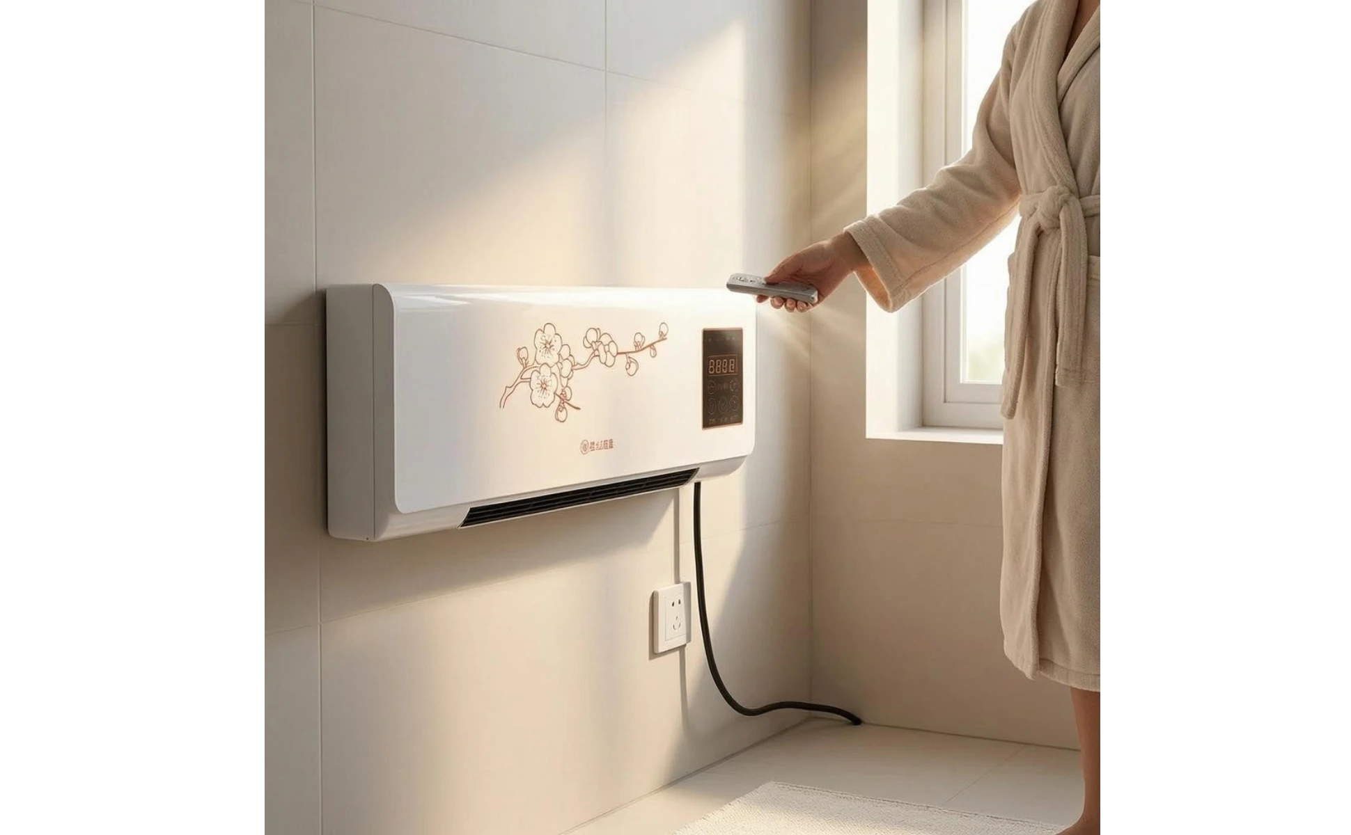 Indoor Cooling and Heating Unit Digital Control Panel Wall-Mounted Air Conditioner Air Conditioner Heater Combo Front Grille