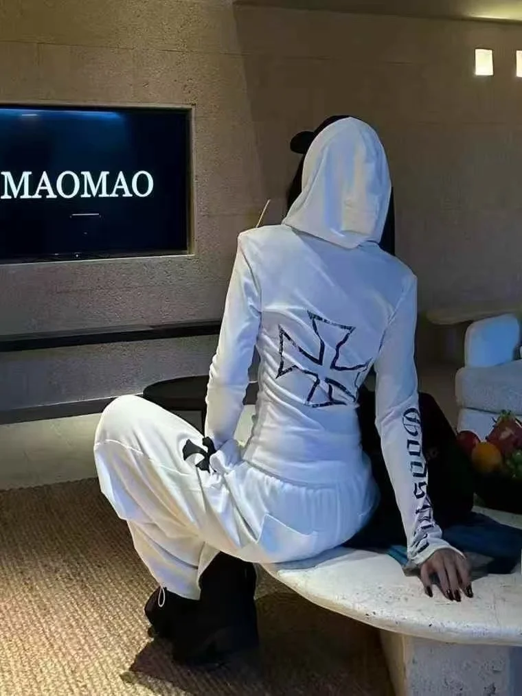 

Облегающая футболка с буквенным принтом Slim Fit American Sle Long Sve, хлопковая женская футболка с капюшоном, осеннее новое поступление