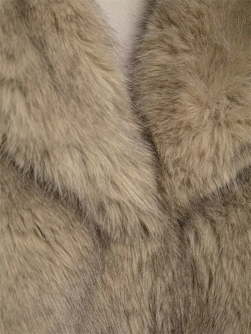 سترة نسائية جديدة تأثير الفرو الصناعي معطف قصير الخريف والشتاء أزياء عارضة الدافئة الأعلى