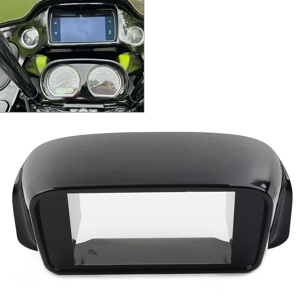 Jasnoczarny Radio Stereo motocyklowy podwójny Adapter DIN do ślizgu Harley Road FLTR 1998-2013 części motocyklowe akcesoria