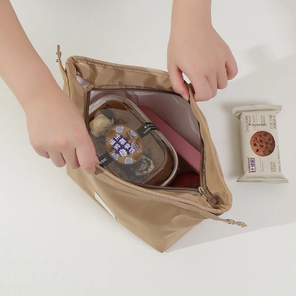 Portable Waterproof Lunch Box Bag Thickened Japanese Style Insulated Lunch Bag Large Capacity Lunch Box Tote Bag Office Workers