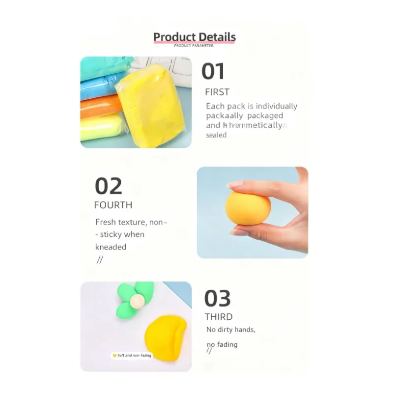Farbiger Ton, Kindermodellierung, Basteln, Kinder, lufttrockener Ton mit Handwerkzeugen, stimulieren Kinder, frühes Lernen, Aktivitäten, interaktiv
