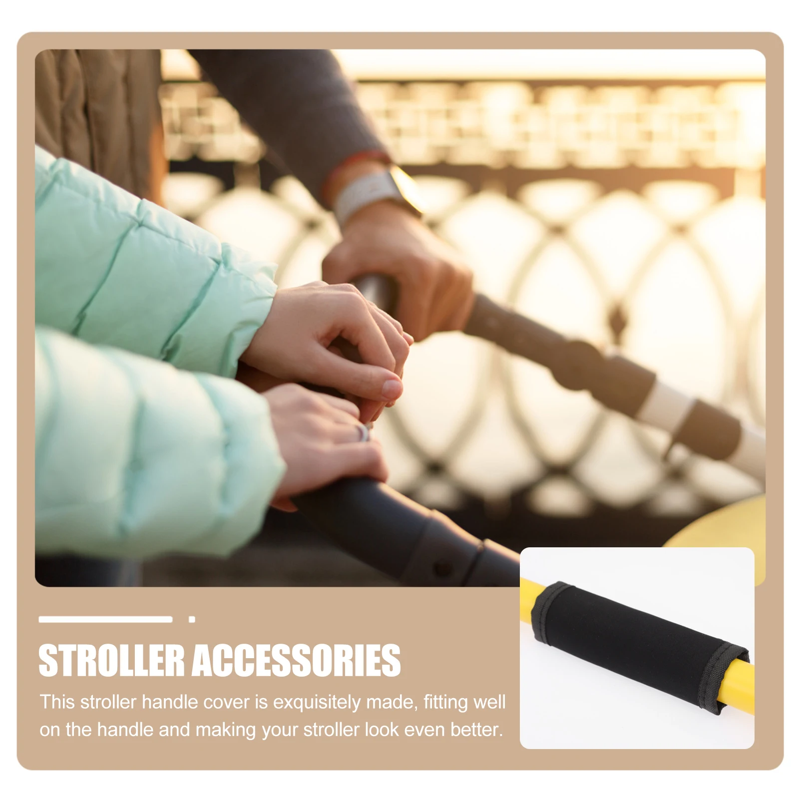 

4 Pcs Stroller Handle Cover Breathable Heat Resistant Durable Baby Pram Armrest Protector Accessories Four Seasons Premium Cloth