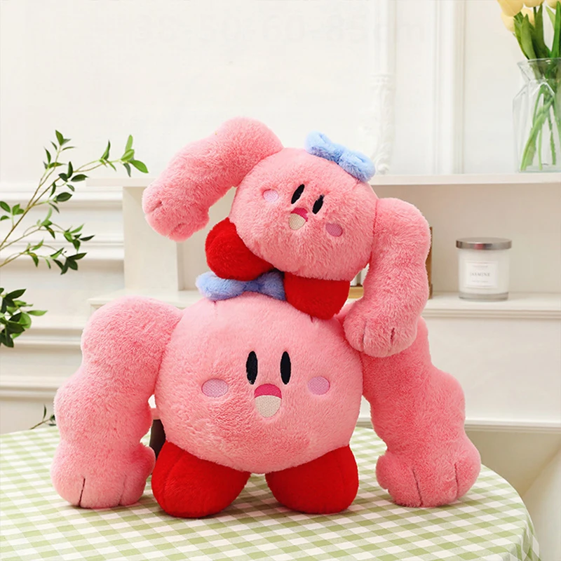 Cartoon Anime Star Muscle Kirbyed Plush Toys Soft Stuffed Animal Doll Fluffy Pink Plush Pillow Room Decoration Children's Gift