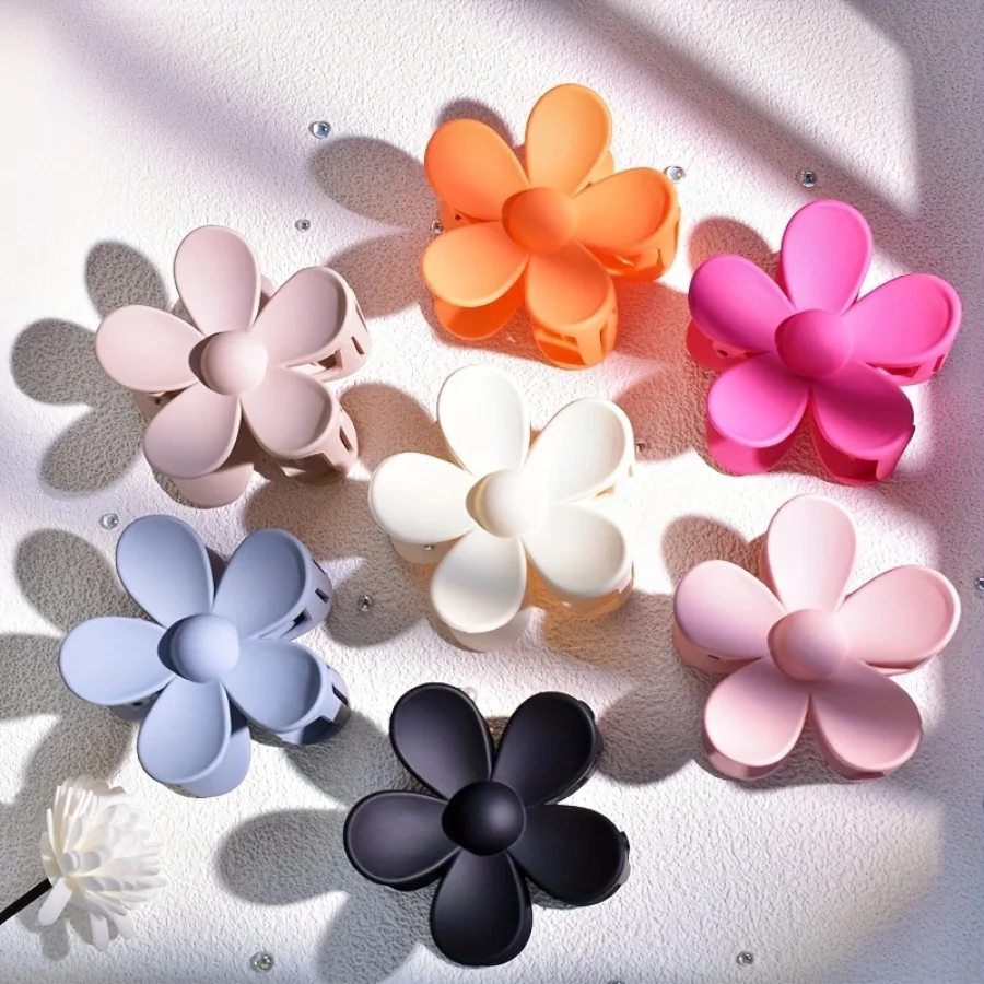 7-teiliges Set Damen-Haarklammern in Verschiedenen Farben und Blumenformen, Rutschfest, für Unterschiedliche Haargrößen und -längen im Boho-Stil – Detail 3