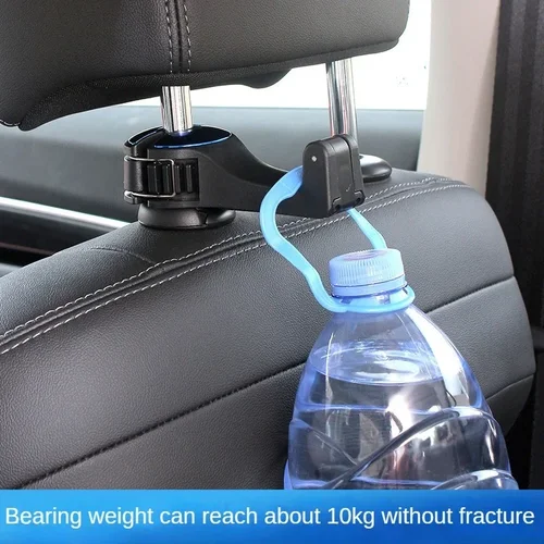 Imagen 2 del producto Gancho multifuncional 2 en 1 para coche, gancho oculto multifuncional para reposacabezas trasero, soporte para teléfono trasero de coche, soporte para teléfono móvil tipo bloqueo