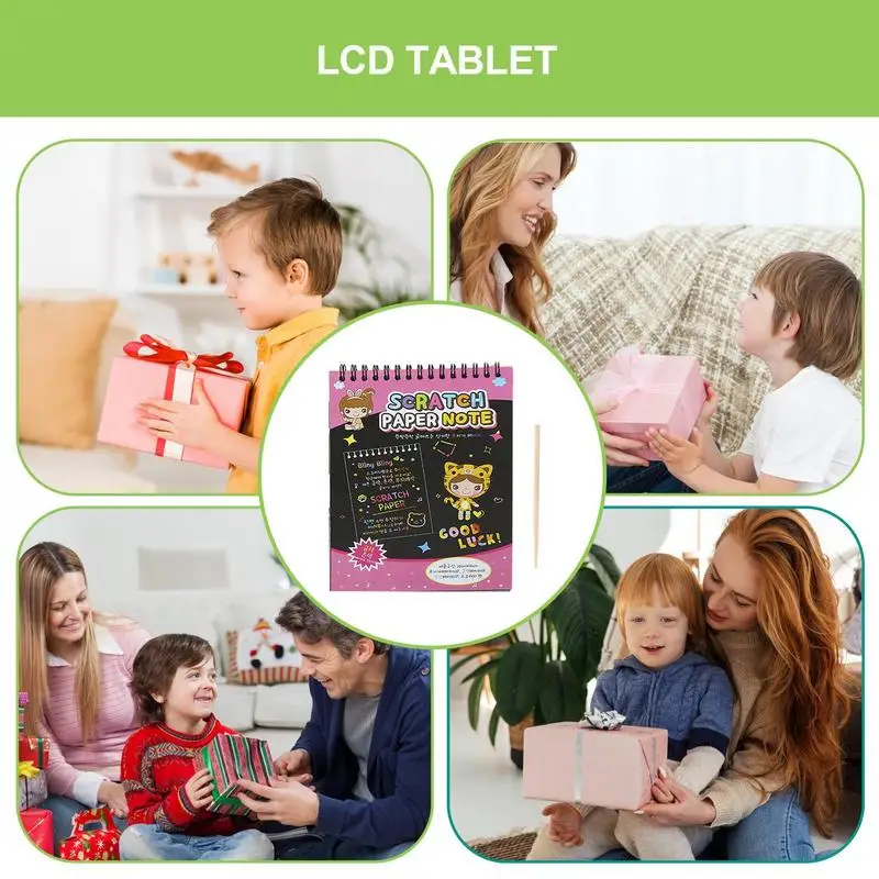 Scratch Off Book Colorful Cardboard Scratch Book Thickened Kids Art Book Multifunctional Scratch Pad Supplies For Home Nursery